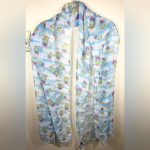 H&M Rainbow‎ Cat Cloud Scarf Women’s Novelty Print Kittycore Whimsical NEW